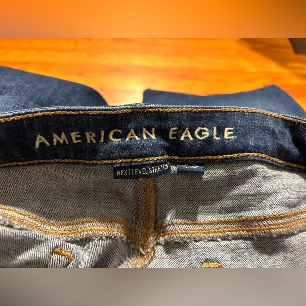 American Eagle Outfitters Dark Blue Denim Jean Shorts - Picture 7 of 7